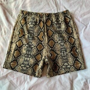 Polly snakeskin biker shorts